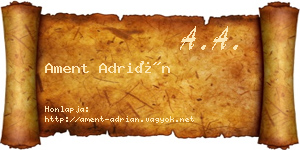 Ament Adrián névjegykártya